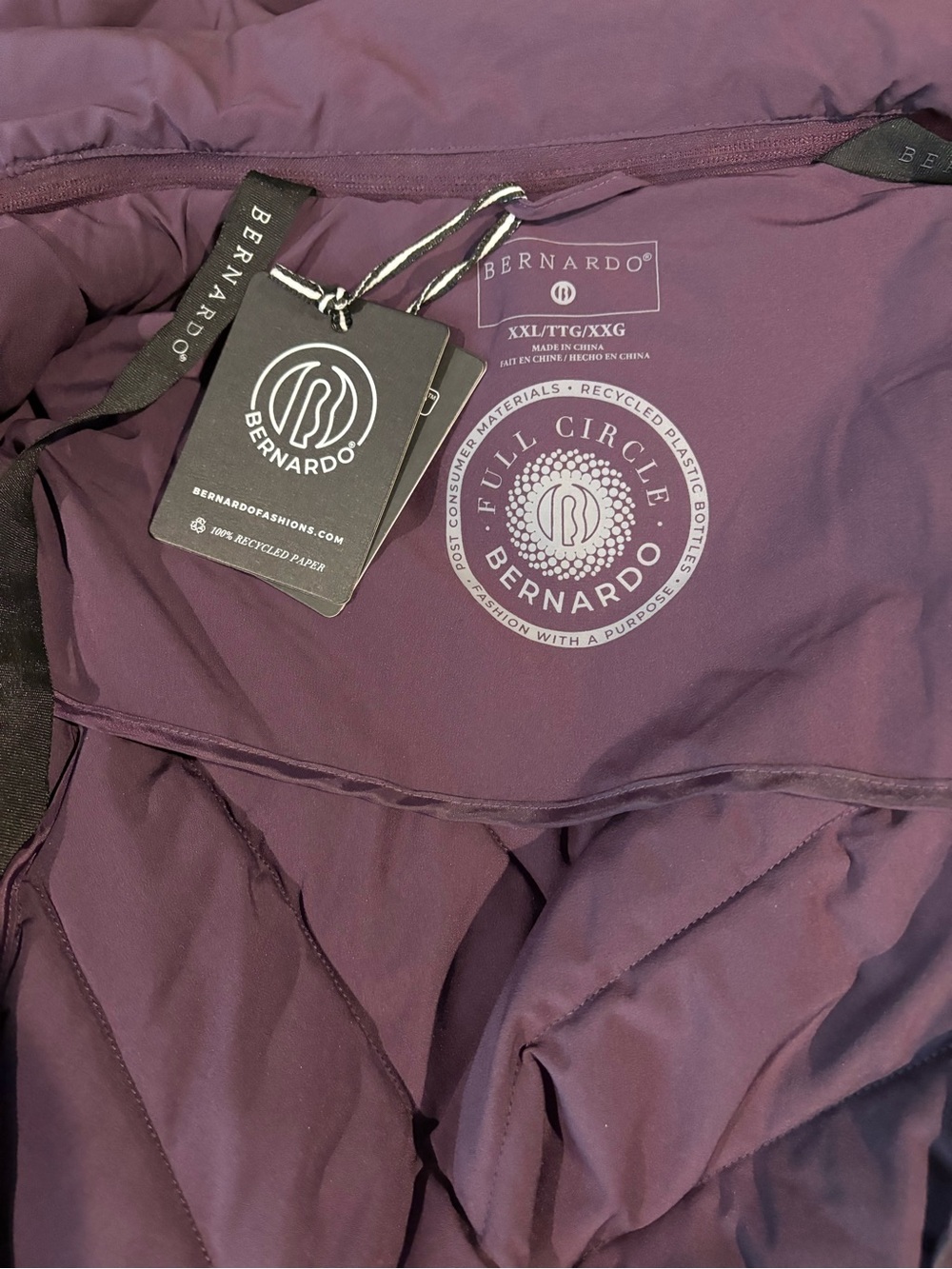 Bernardo Women's Purple Puffer Coat NWT size XXl